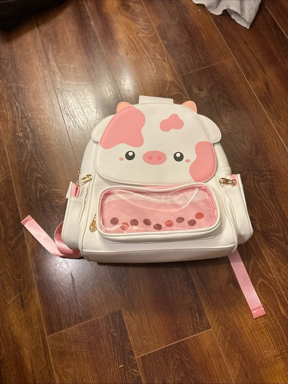 Pwuffy Strawberry Cow Boba Ita backpack -pink #backpack #school